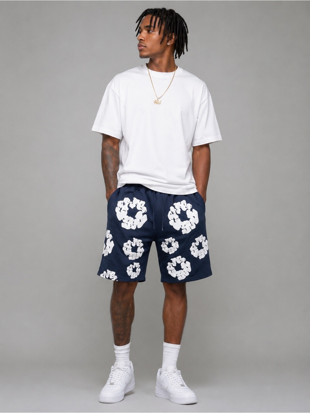 TWO PAIR Denim Tears Men's Athletic Shorts - Black & Navy